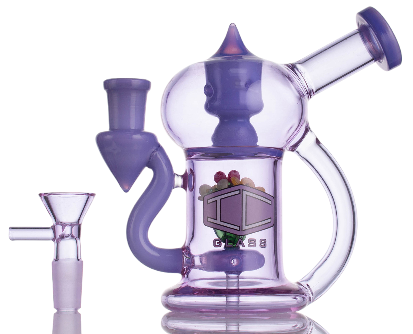 IC Glass 5.5 Inch Waterpipe with Flower Inside – Assorted Colors Wholesale Smoking Accessories