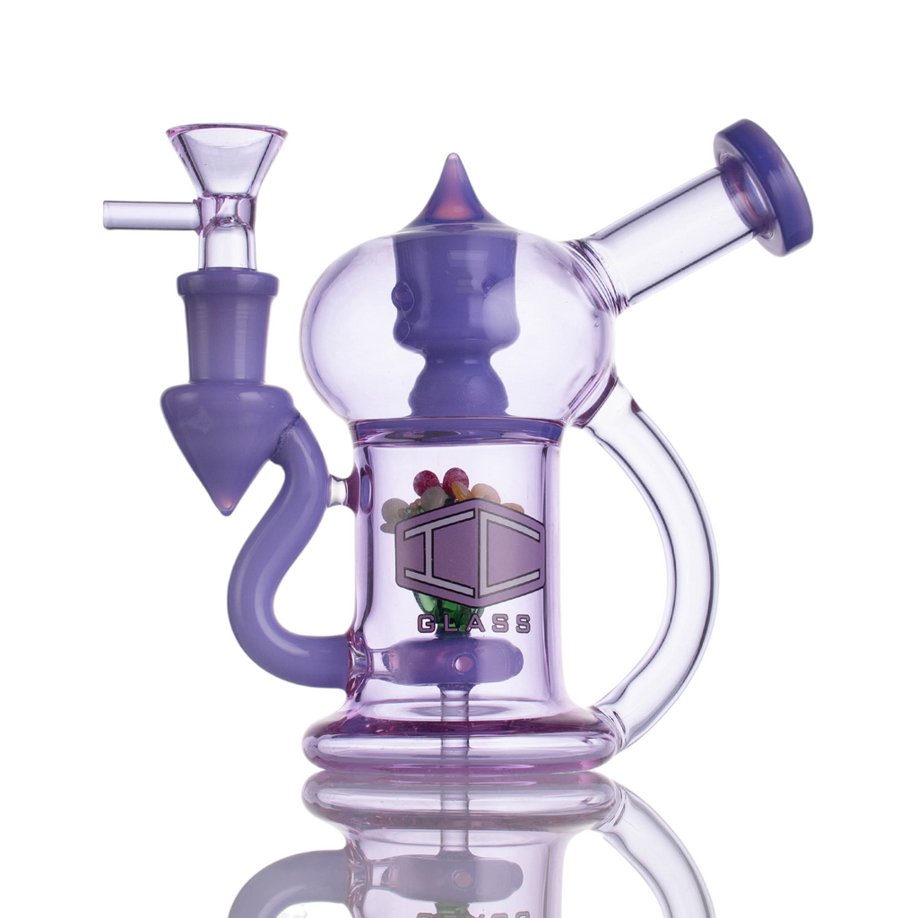IC Glass 5.5 Inch Waterpipe with Flower Inside – Assorted Colors Wholesale Smoking Accessories