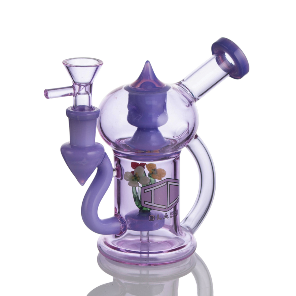 IC Glass 5.5 Inch Waterpipe with Flower Inside – Assorted Colors Wholesale Smoking Accessories
