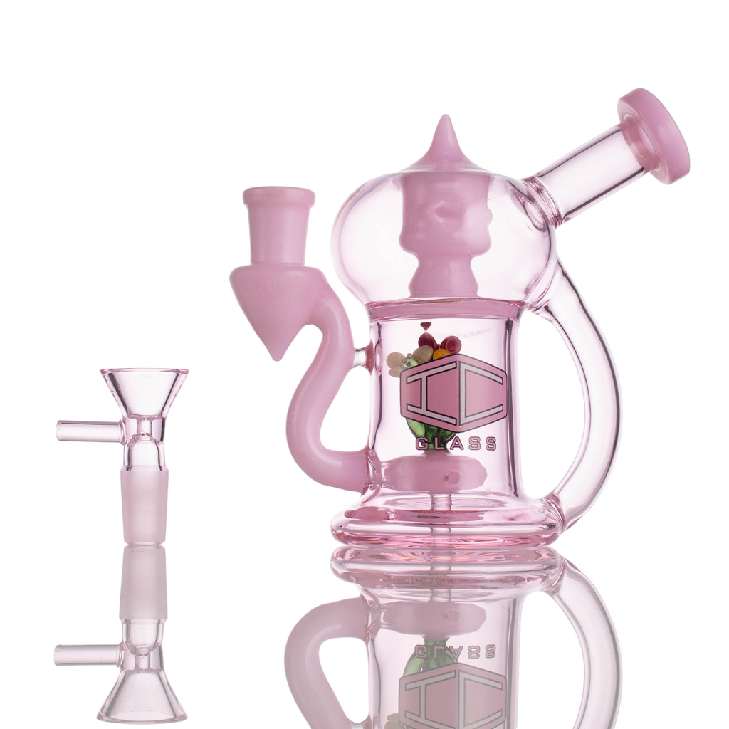 IC Glass 5.5 Inch Waterpipe with Flower Inside – Assorted Colors Wholesale Smoking Accessories