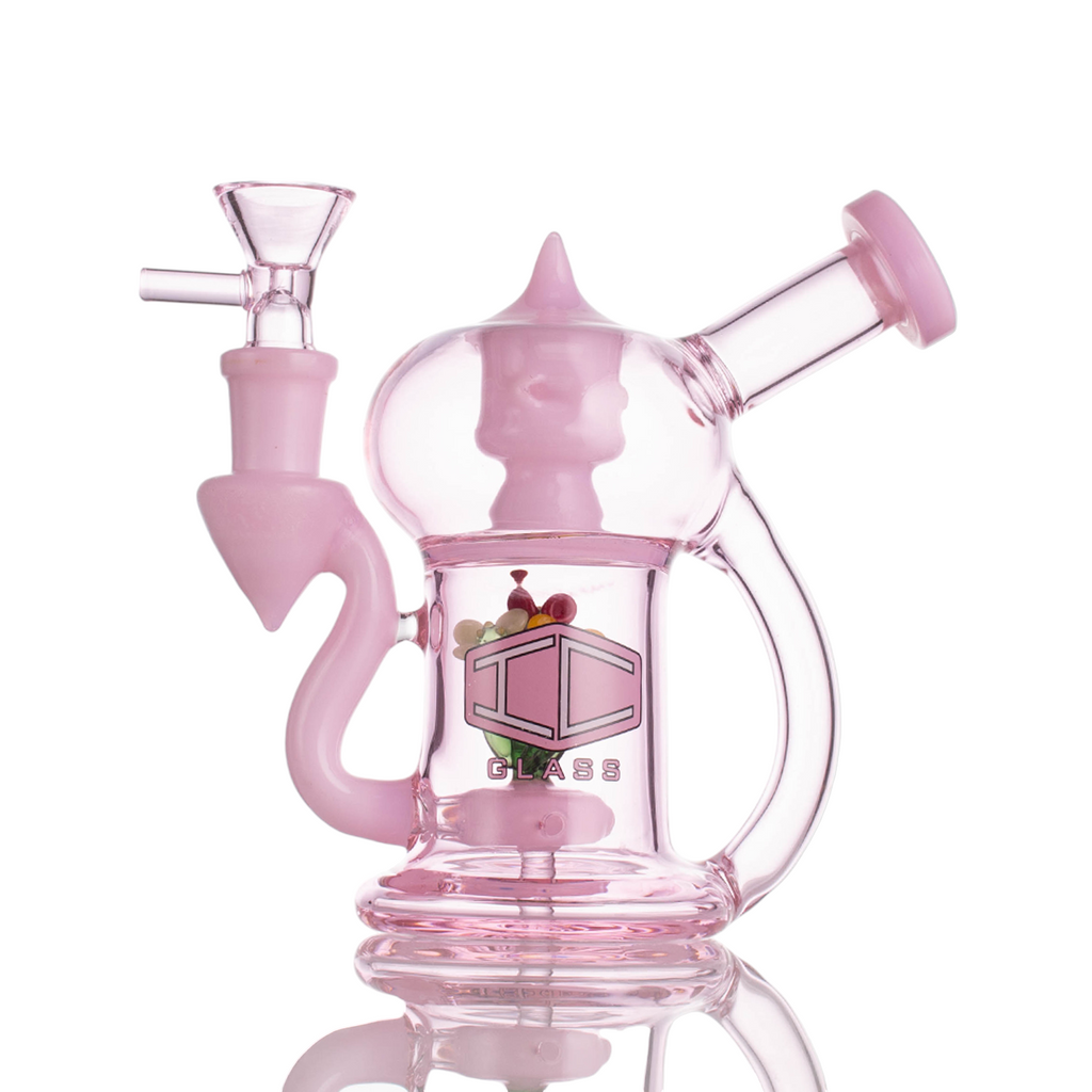 IC Glass 5.5 Inch Waterpipe with Flower Inside – Assorted Colors Wholesale Smoking Accessories