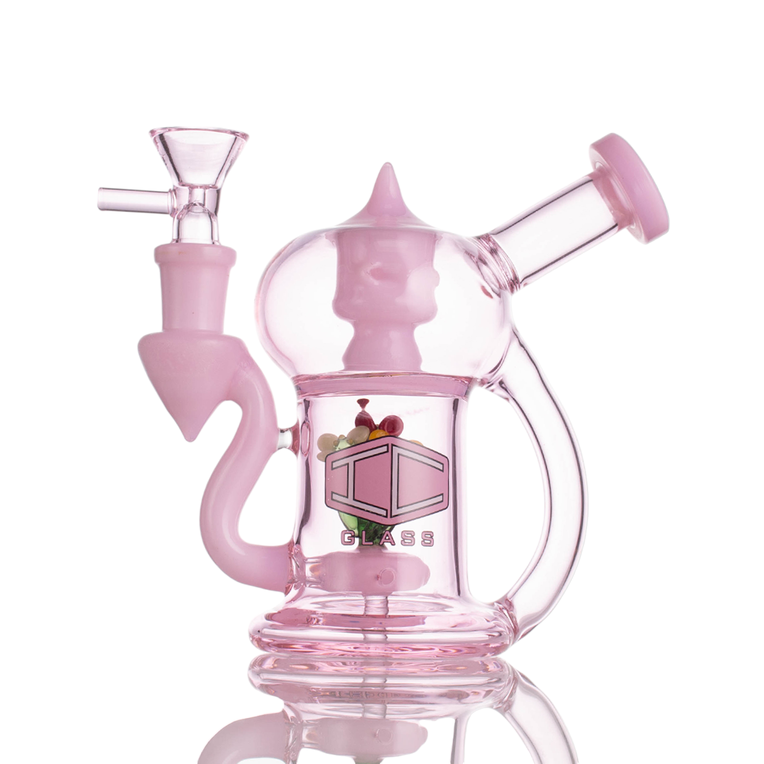 IC Glass 5.5 Inch Waterpipe with Flower Inside – Assorted Colors Wholesale Smoking Accessories