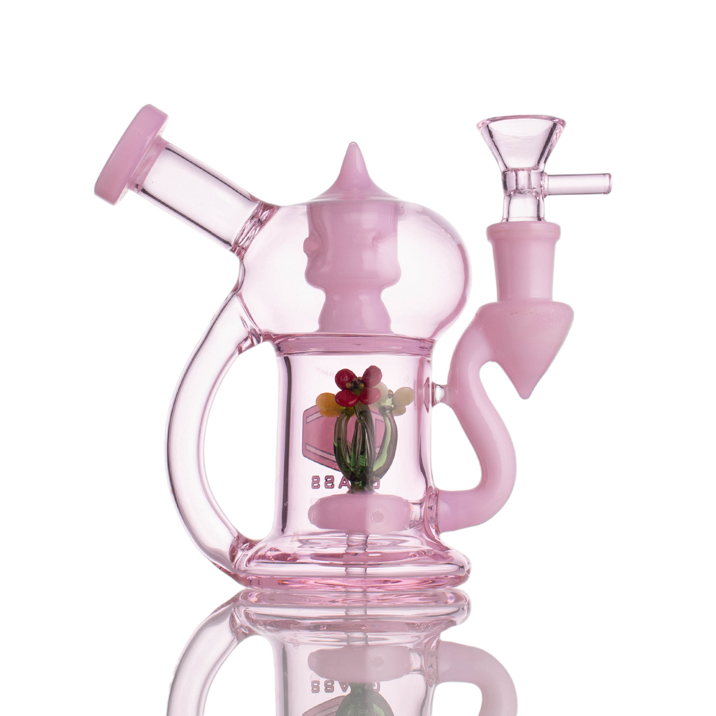 IC Glass 5.5 Inch Waterpipe with Flower Inside – Assorted Colors Wholesale Smoking Accessories