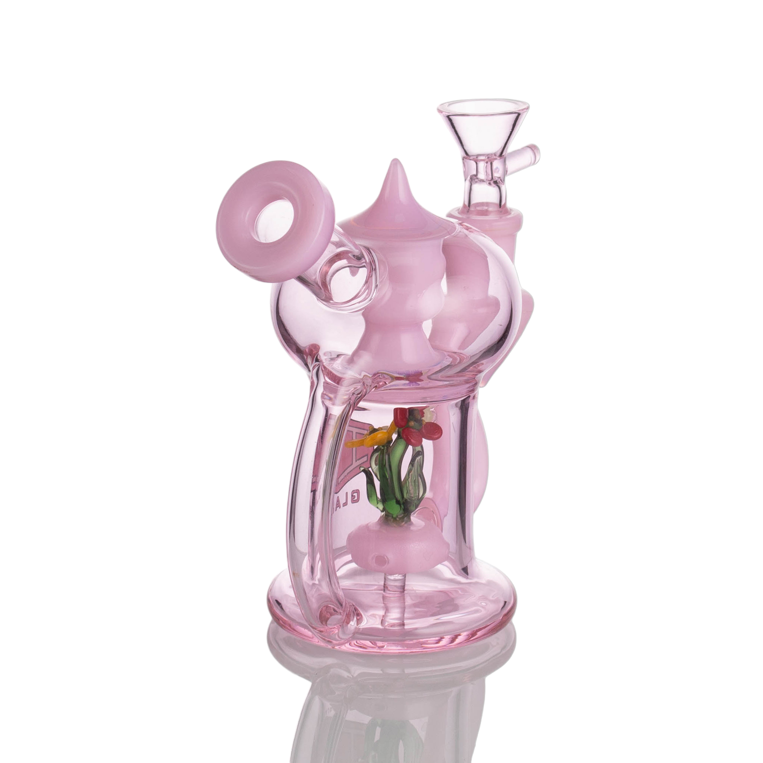 IC Glass 5.5 Inch Waterpipe with Flower Inside – Assorted Colors Wholesale Smoking Accessories