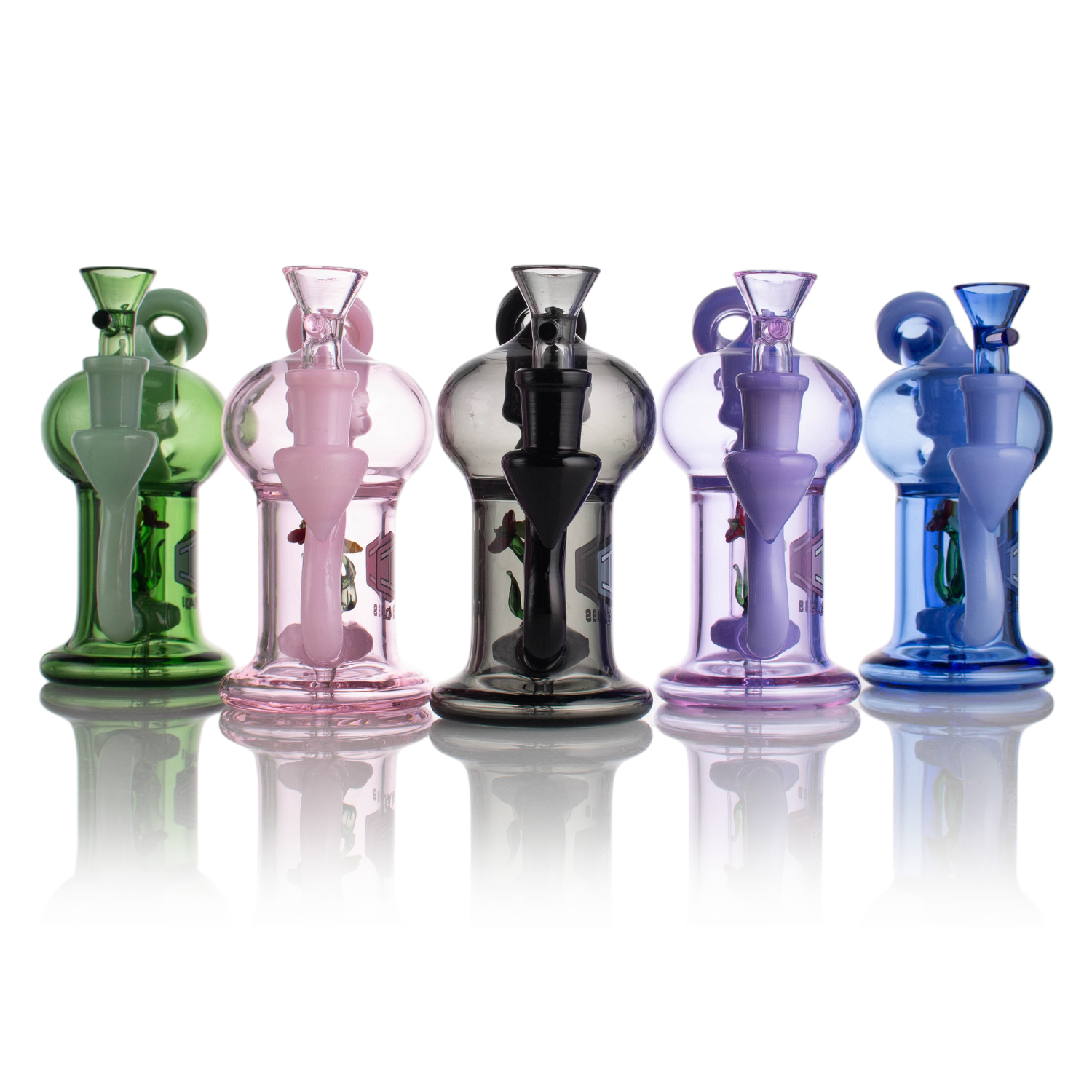 IC Glass 5.5 Inch Waterpipe with Flower Inside – Assorted Colors Wholesale Smoking Accessories Secondary image