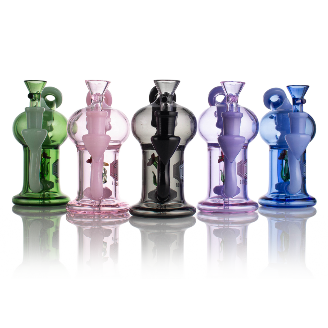 IC Glass 5.5 Inch Waterpipe with Flower Inside – Assorted Colors Wholesale Smoking Accessories
