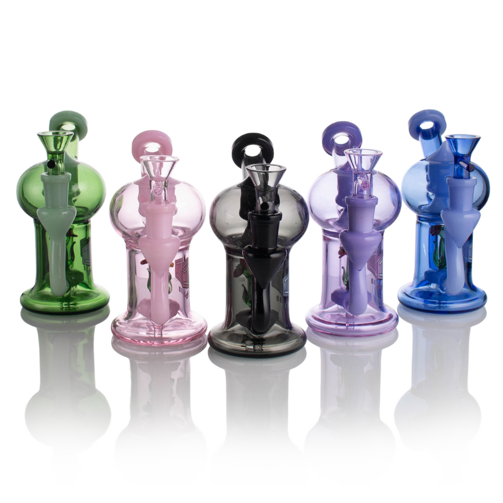 IC Glass 5.5 Inch Waterpipe with Flower Inside – Assorted Colors Wholesale Smoking Accessories