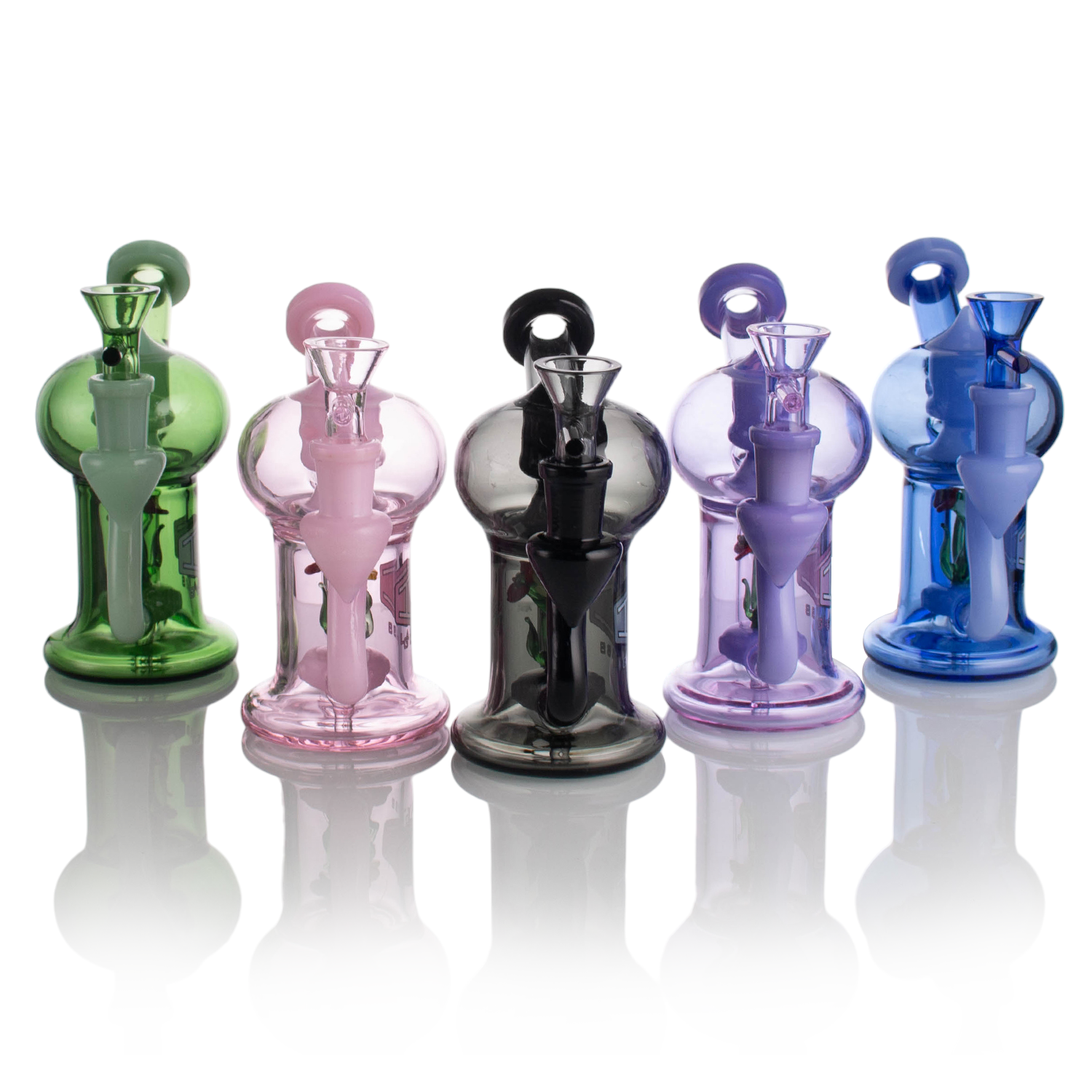 IC Glass 5.5 Inch Waterpipe with Flower Inside – Assorted Colors Wholesale Smoking Accessories