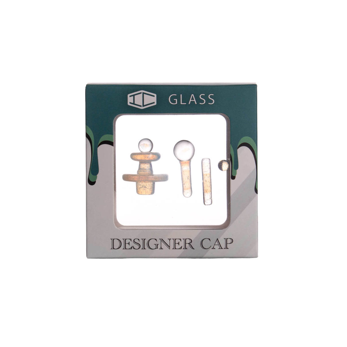 IC GLASS - Dual Opal Designer Carb Cap Set 10pcs/Box Assorted