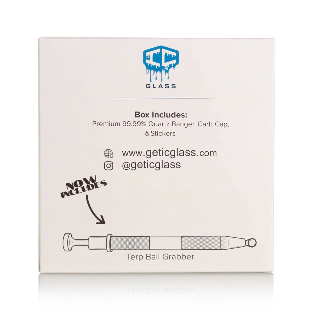 IC GLASS - TAHOMA | 14MM 90D Male | Premium Quartz Banger with Carb Cap  & Terp Ball Grabber