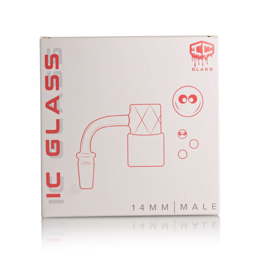 IC Glass - Grinnell | 14mm 90D Quartz Banger | Includes Terp Ball Grabber & Carb Cap | 5 Colors