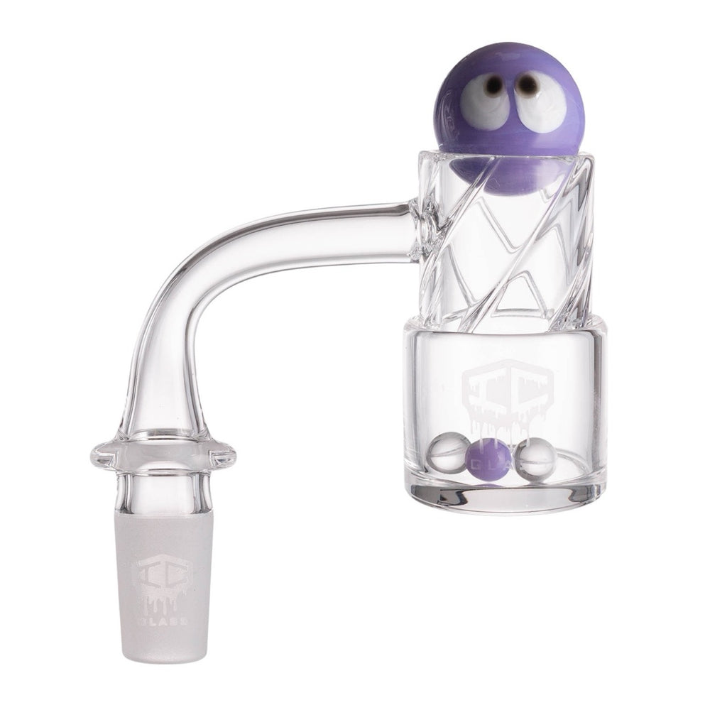IC Glass - Grinnell | 14mm 90D Quartz Banger | Includes Terp Ball Grabber & Carb Cap | 5 Colors