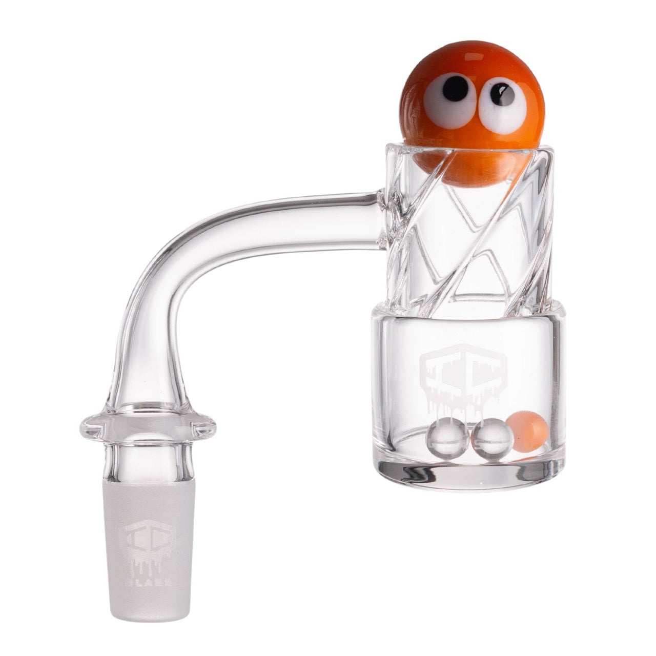 IC Glass - Grinnell | 14mm 90D Quartz Banger | Includes Terp Ball Grabber & Carb Cap | 5 Colors