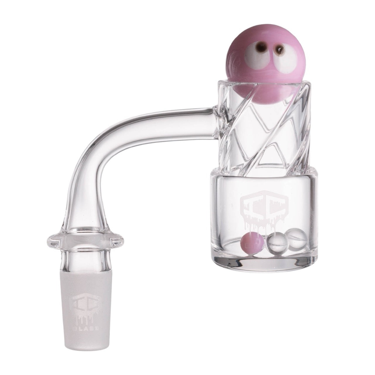 IC Glass - Grinnell | 14mm 90D Quartz Banger | Includes Terp Ball Grabber & Carb Cap | 5 Colors