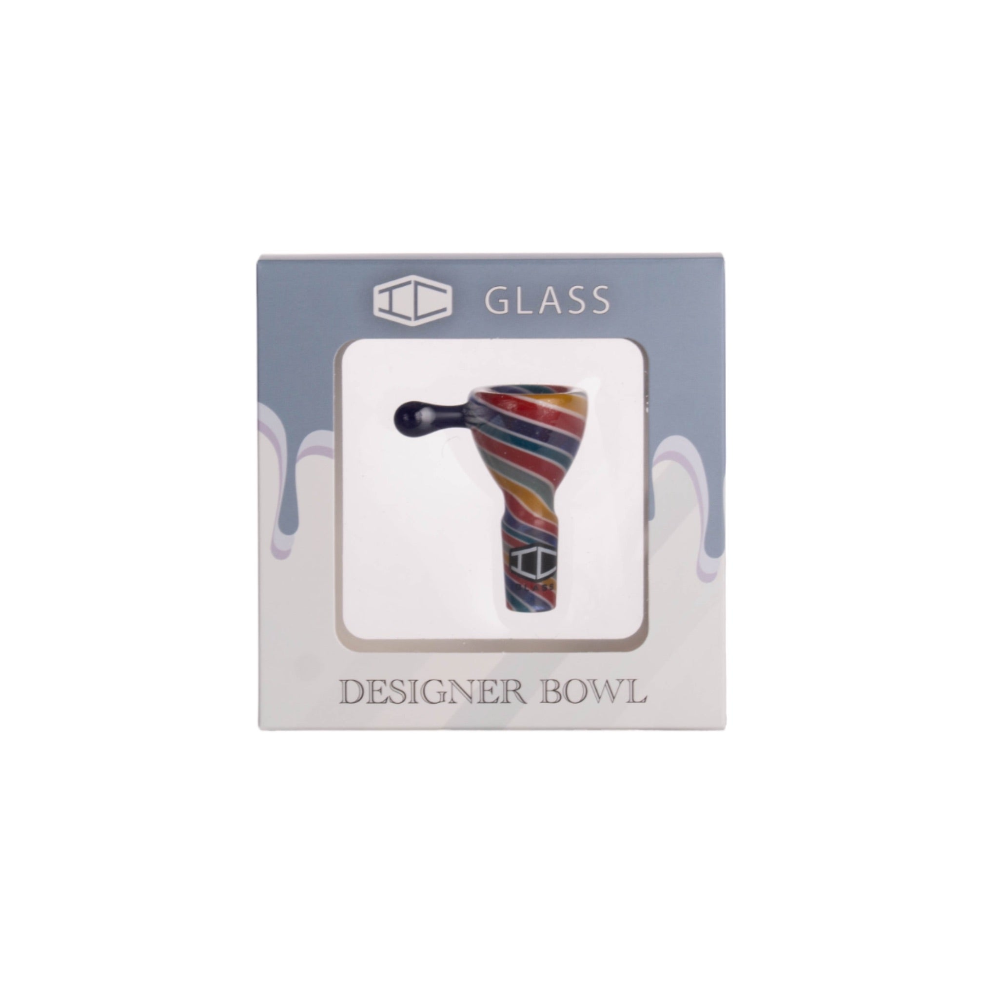 IC GLASS- Designer bowl piece with spiral colors | 8pc per Display | 2" |