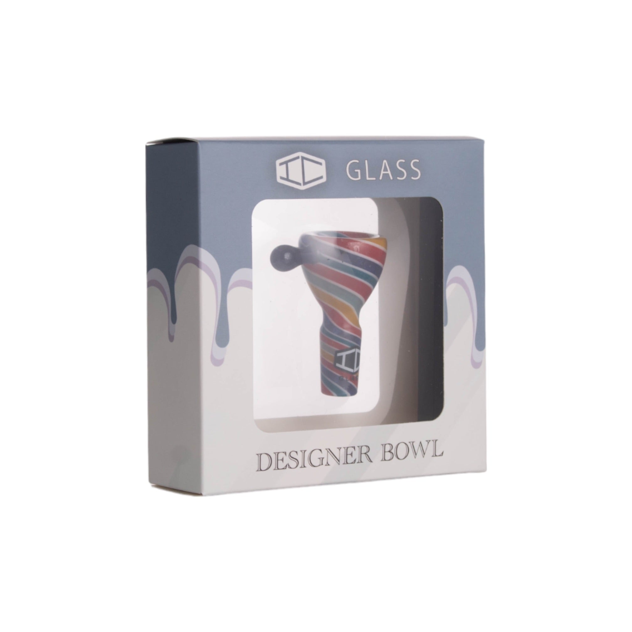 IC GLASS- Designer bowl piece with spiral colors | 8pc per Display | 2" | Main image