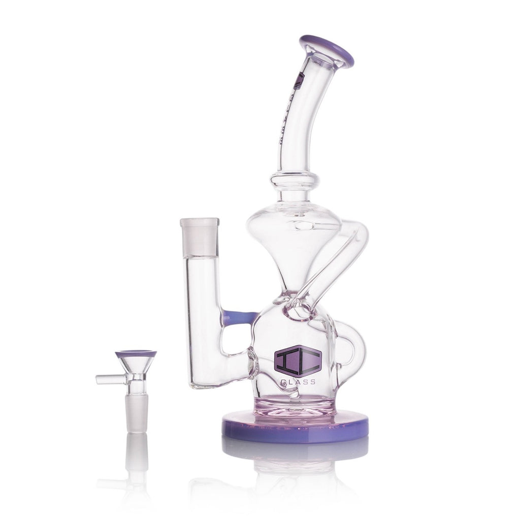 IC GLASS - Recycler with Colored Base and Lip | Premium Smoking Accessories Wholesale