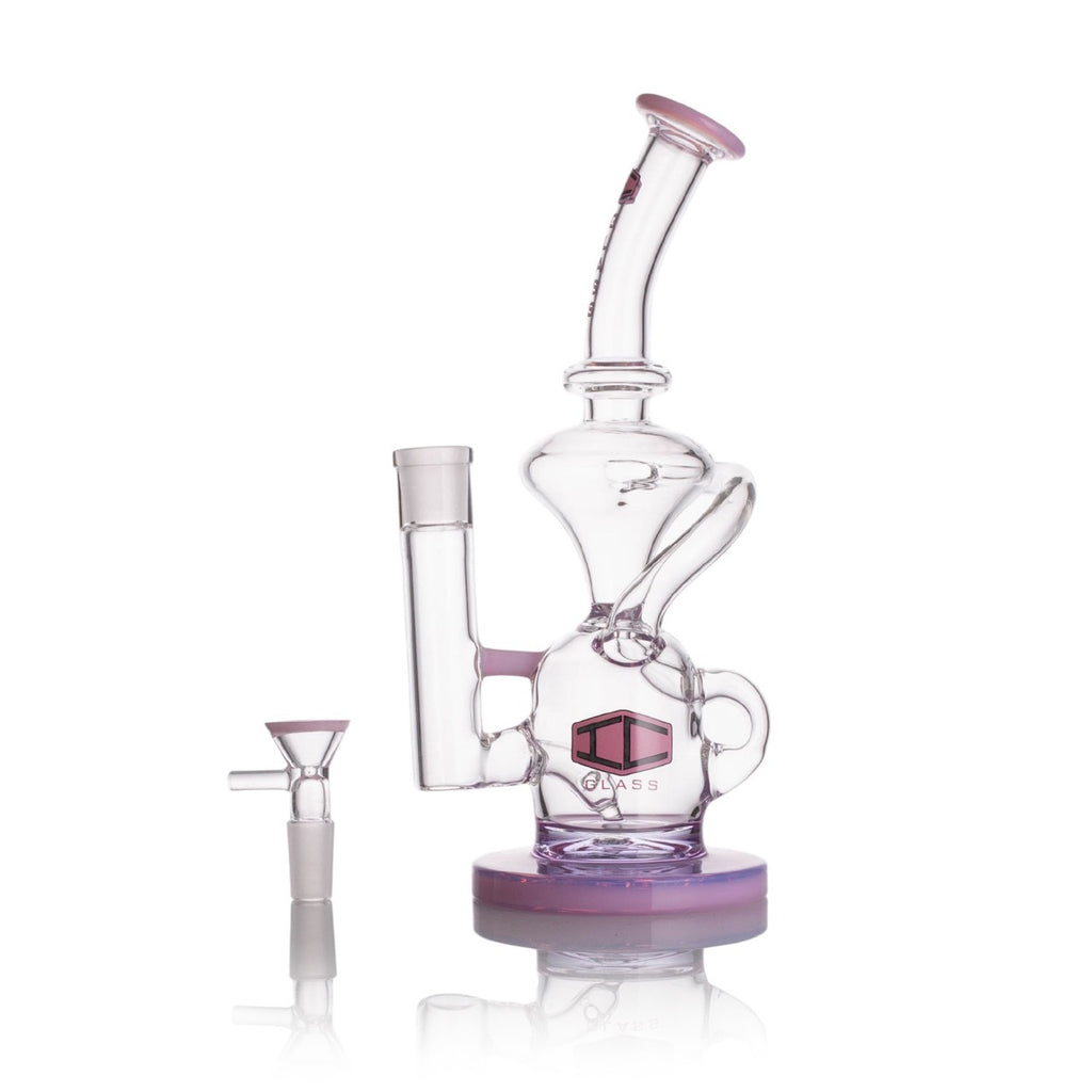 IC GLASS - Recycler with Colored Base and Lip | Premium Smoking Accessories Wholesale
