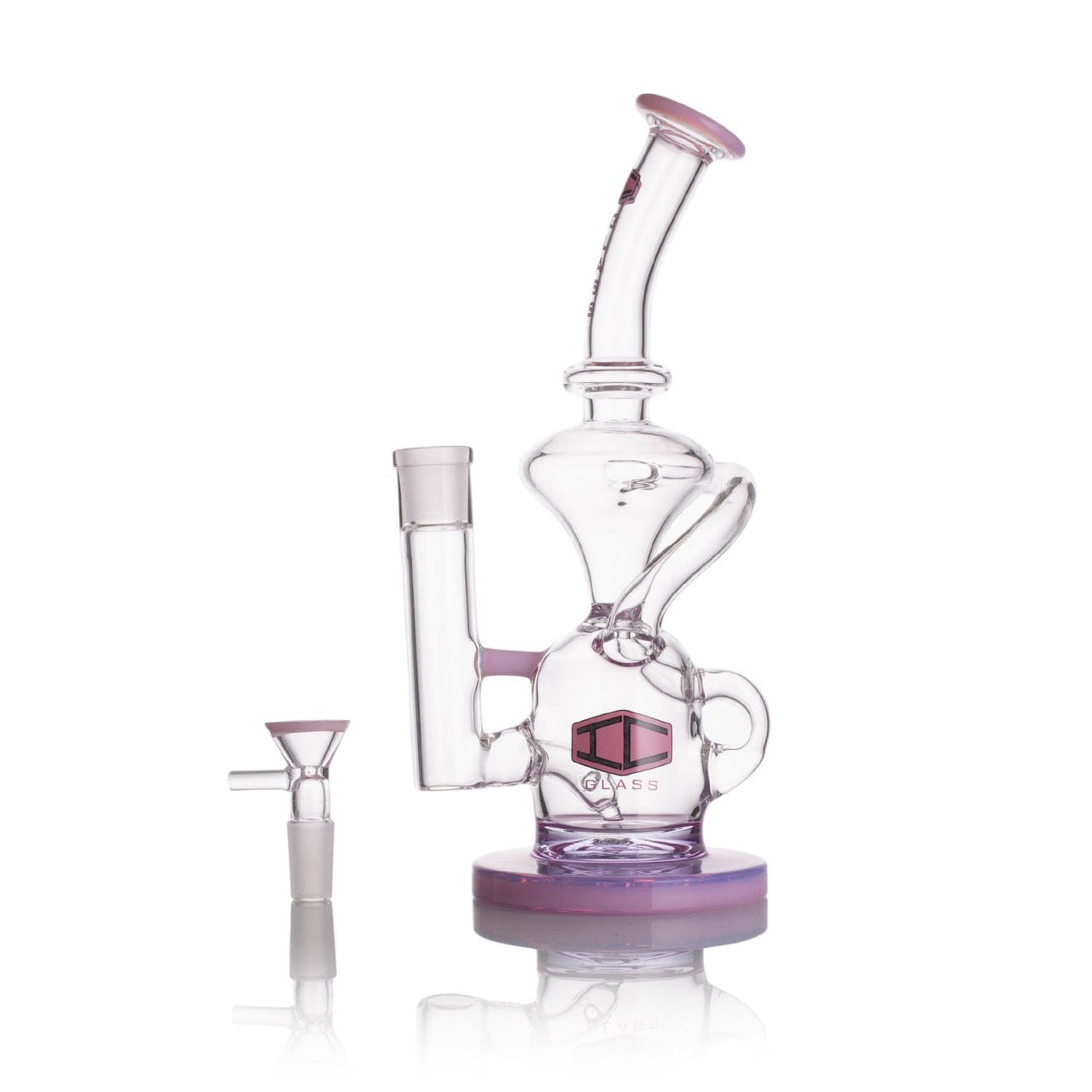 IC GLASS - Recycler with Colored Base and Lip | Premium Smoking Accessories Wholesale