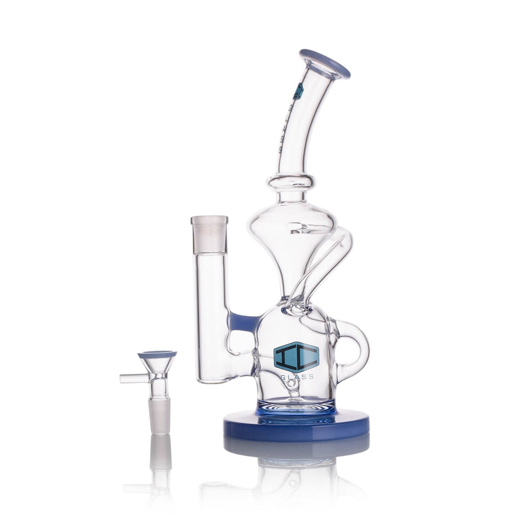 IC GLASS - Recycler with Colored Base and Lip | Premium Smoking Accessories Wholesale