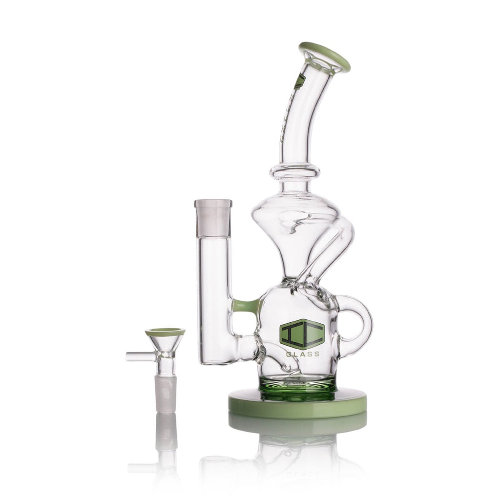 IC GLASS - Recycler with Colored Base and Lip | Premium Smoking Accessories Wholesale