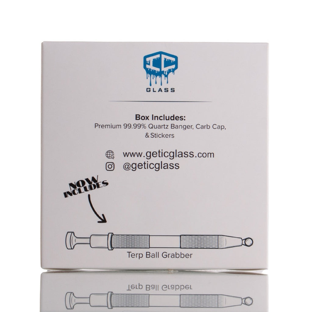 IC Glass - Carbon | 14mm 90D Quartz Banger | Includes Terp Ball Grabber  | 5 Colors