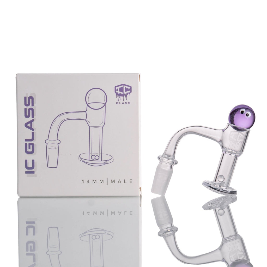 IC Glass - Raven | 14mm 90D Quartz Banger | Includes Carb Cap & Terp Balls | 5 Colors