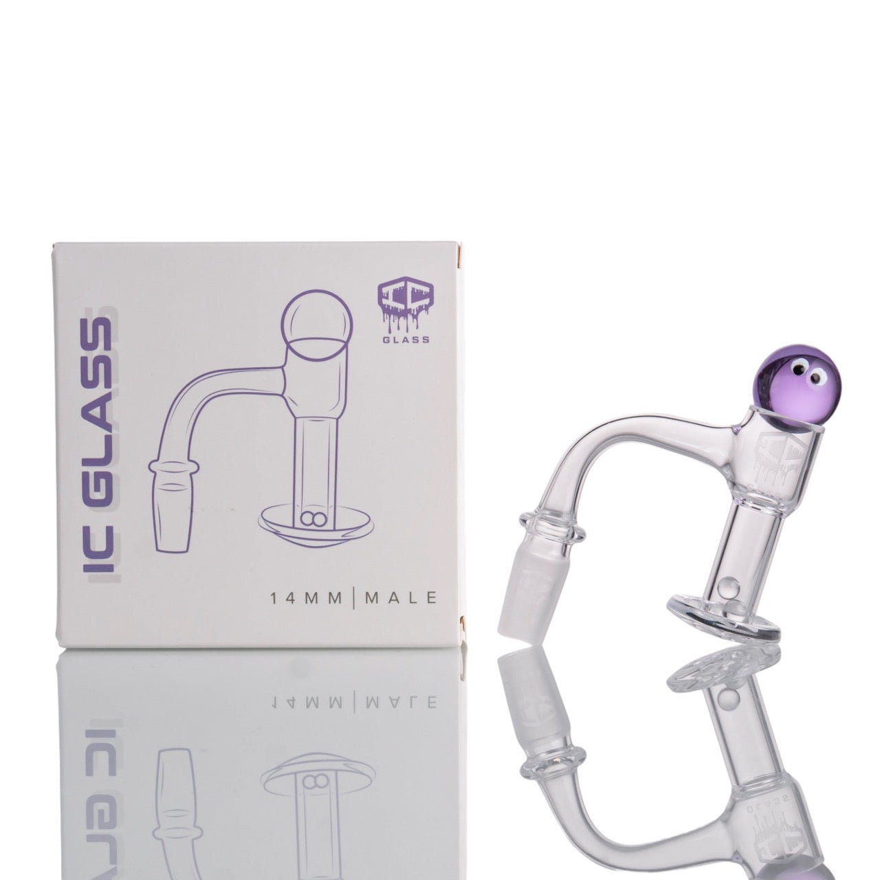 IC Glass - Raven | 14mm 90D Quartz Banger | Includes Carb Cap & Terp Balls | 5 Colors