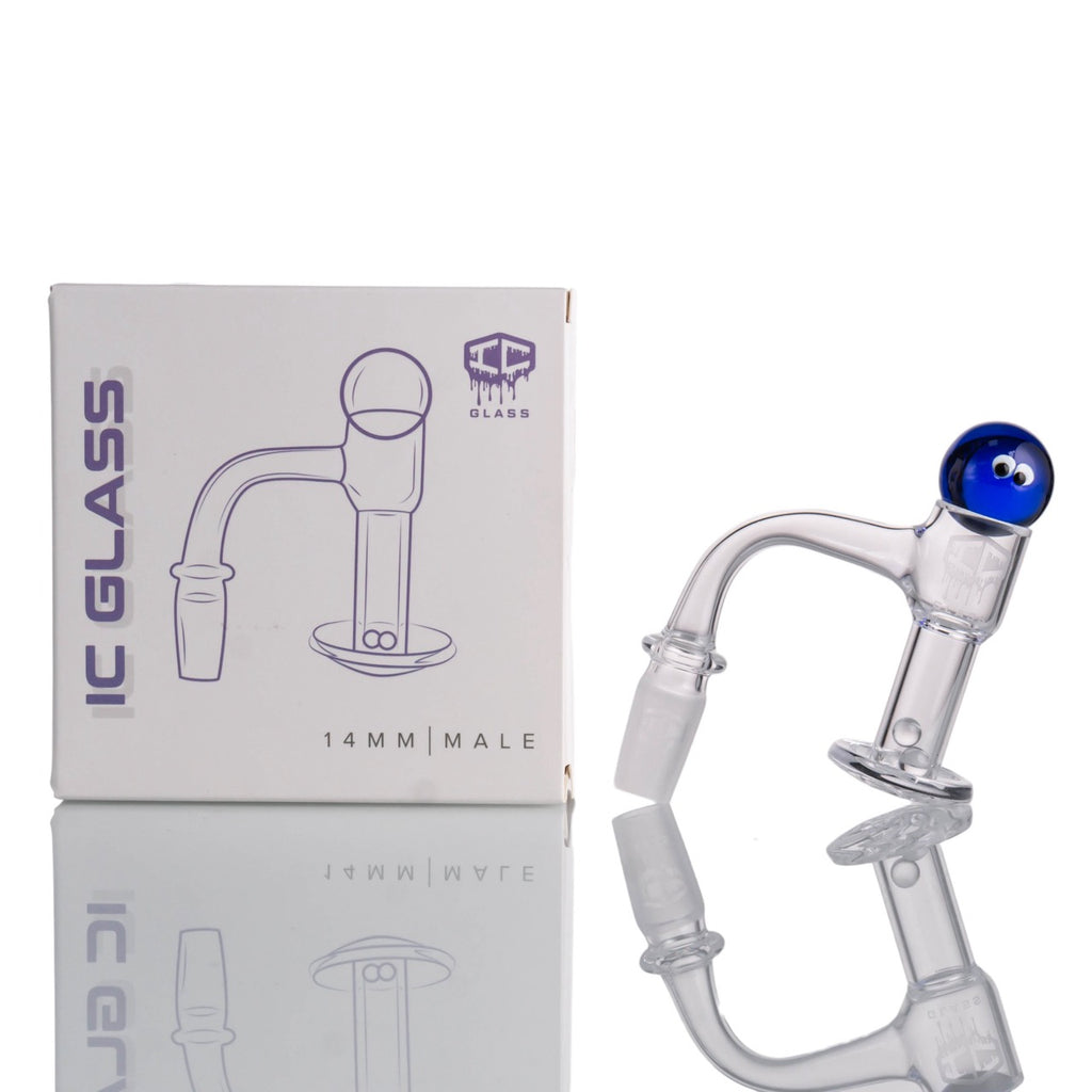 IC Glass - Raven | 14mm 90D Quartz Banger | Includes Carb Cap & Terp Balls | 5 Colors