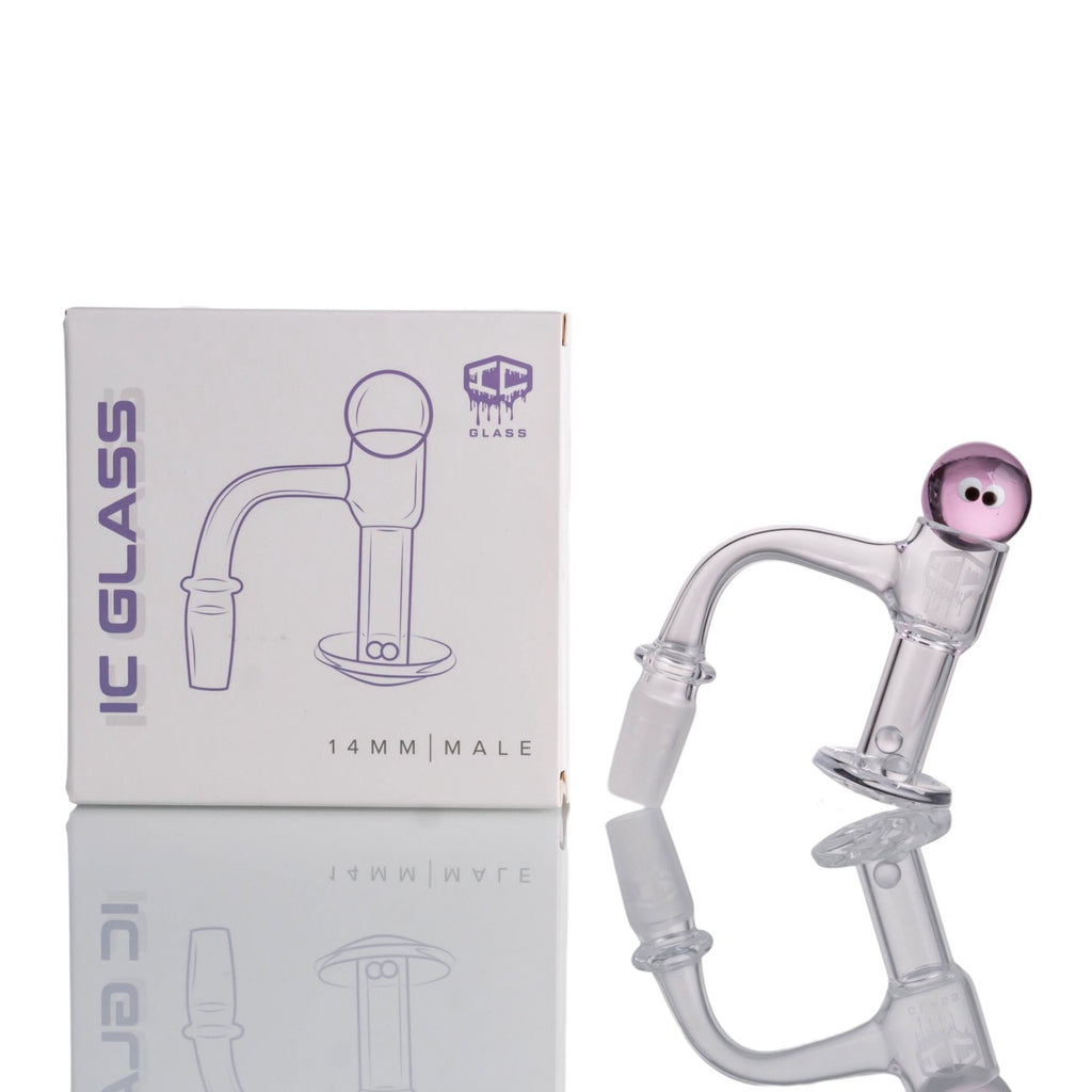 IC Glass - Raven | 14mm 90D Quartz Banger | Includes Carb Cap & Terp Balls | 5 Colors