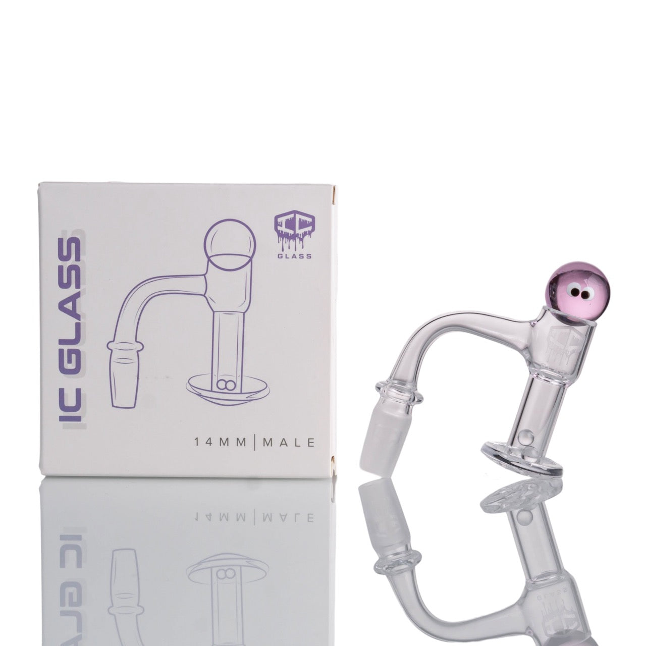 IC Glass - Raven | 14mm 90D Quartz Banger | Includes Carb Cap & Terp Balls | 5 Colors