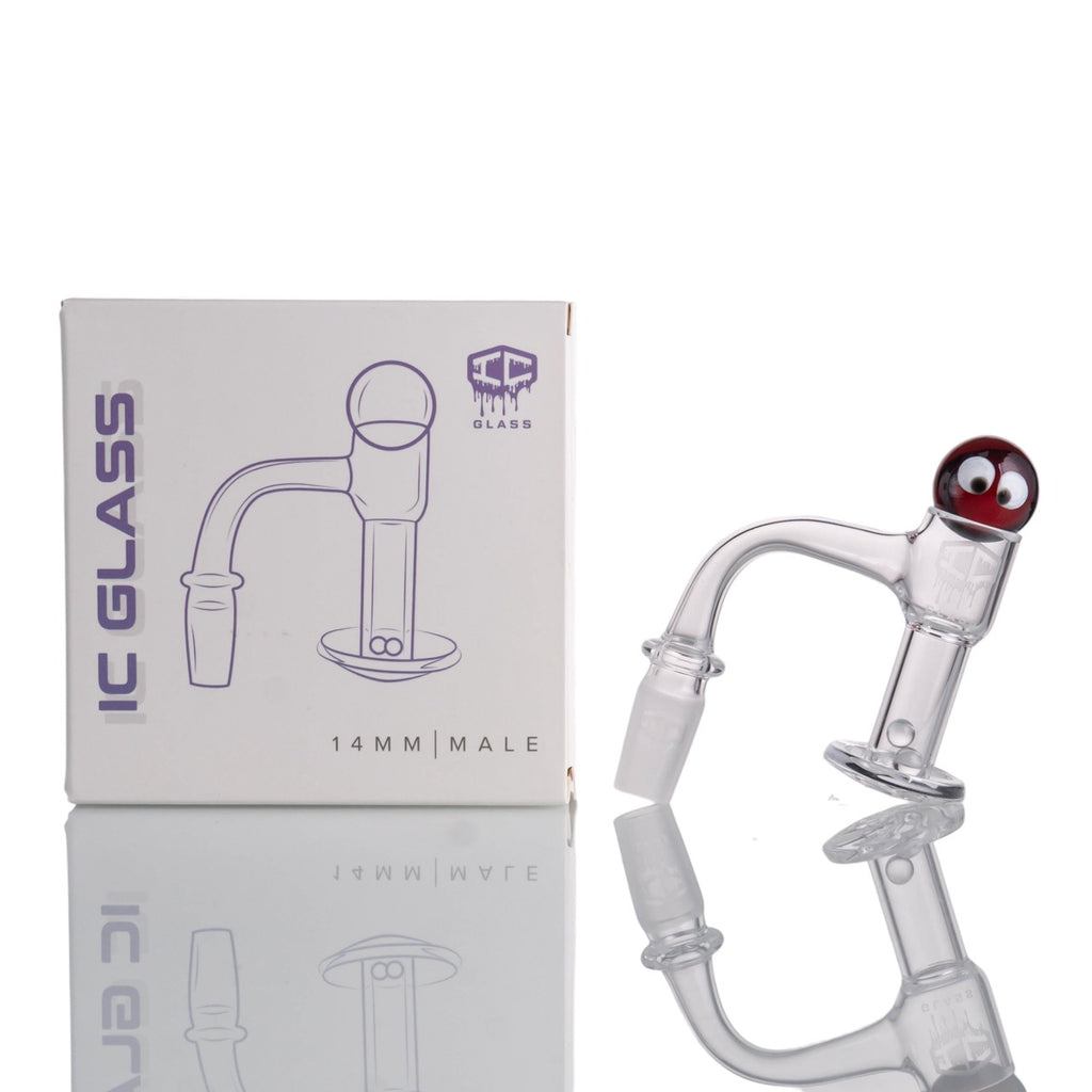 IC Glass - Raven | 14mm 90D Quartz Banger | Includes Carb Cap & Terp Balls | 5 Colors