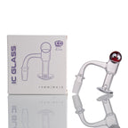 IC Glass - Raven | 14mm 90D Quartz Banger | Includes Carb Cap & Terp Balls | 5 Colors