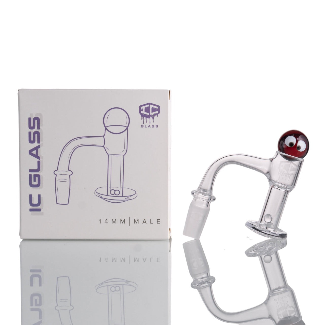 IC Glass - Raven | 14mm 90D Quartz Banger | Includes Carb Cap & Terp Balls | 5 Colors
