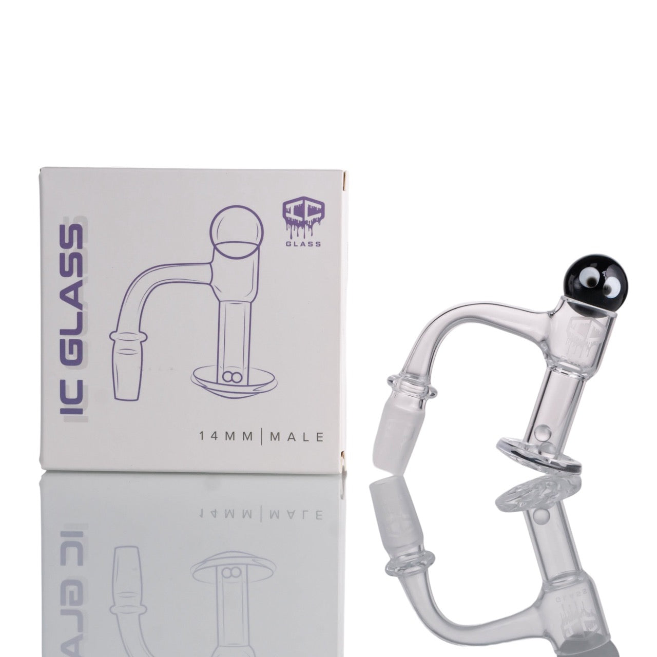 IC Glass - Raven | 14mm 90D Quartz Banger | Includes Carb Cap & Terp Balls | 5 Colors