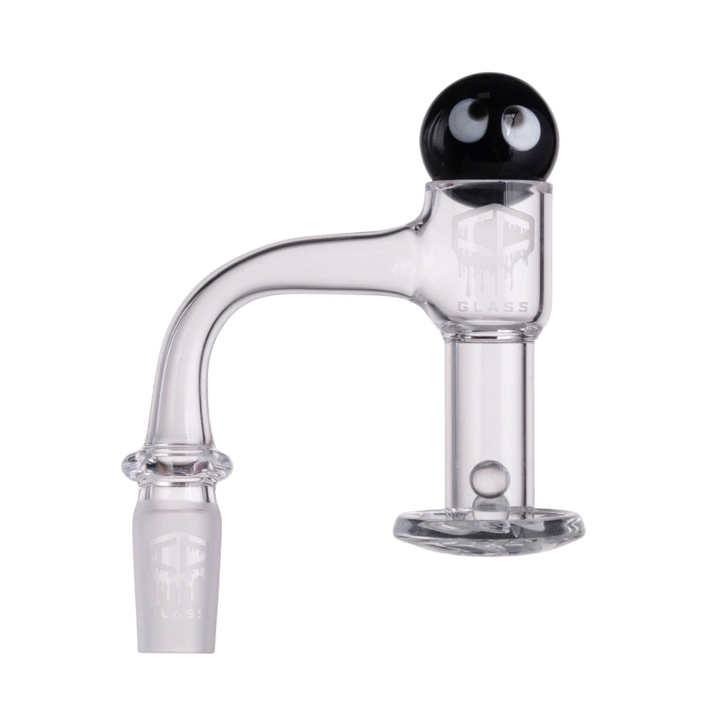 IC Glass - Raven | 14mm 90D Quartz Banger | Includes Carb Cap & Terp Balls | 5 Colors