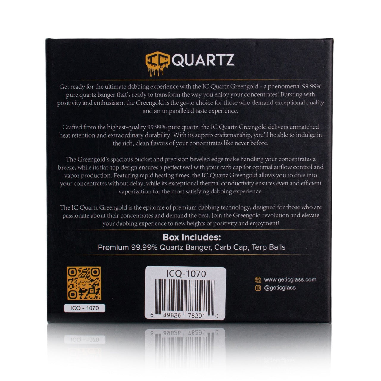 IC Quartz - Greengold | 14mm 90° Banger | Includes Carb Cap, Terp Balls | 6 colors