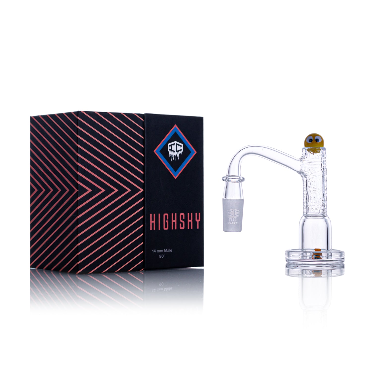 IC Quartz - Highsky | 14mm 90° Banger | Includes Carb Cap, Terp balls | 5 colors Main image