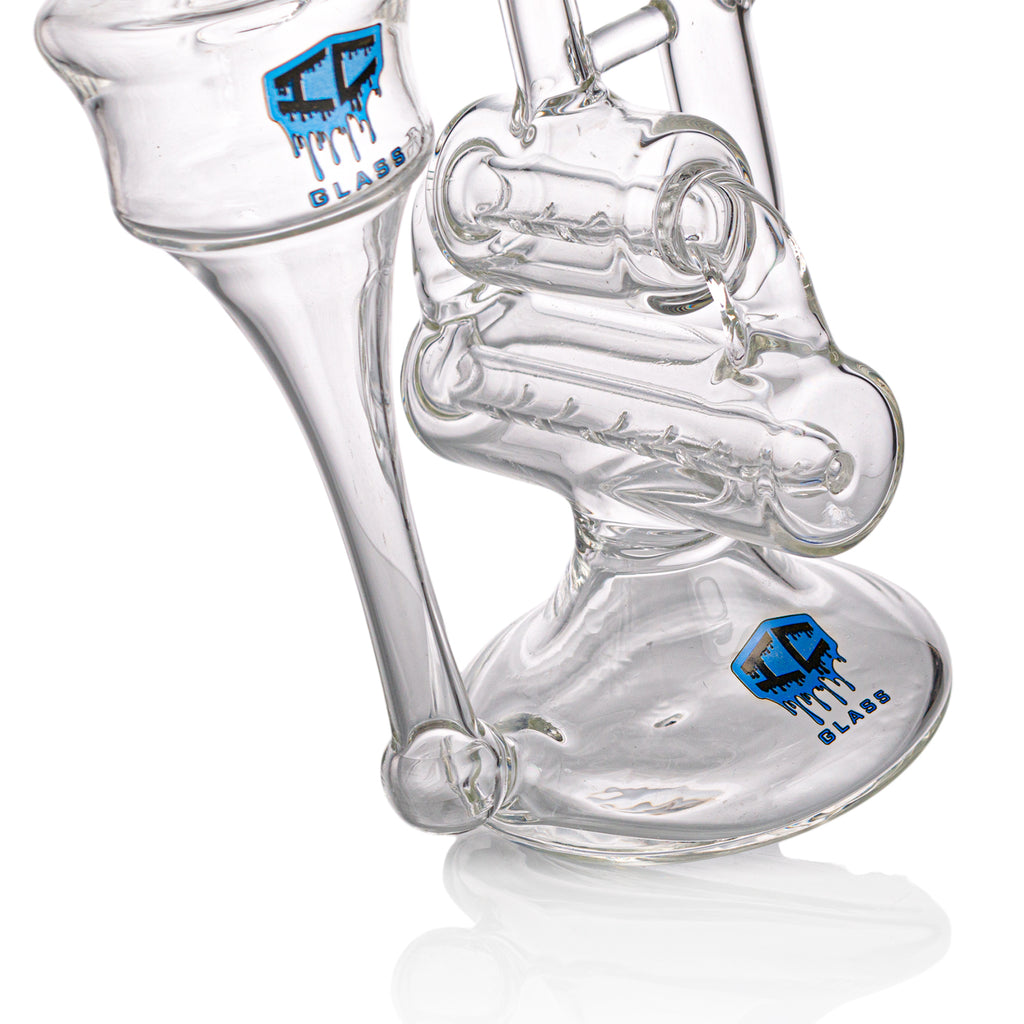 IC Glass Double Chamber with Conical Recycler – Premium Glass Water Pipe (ICRE1044)