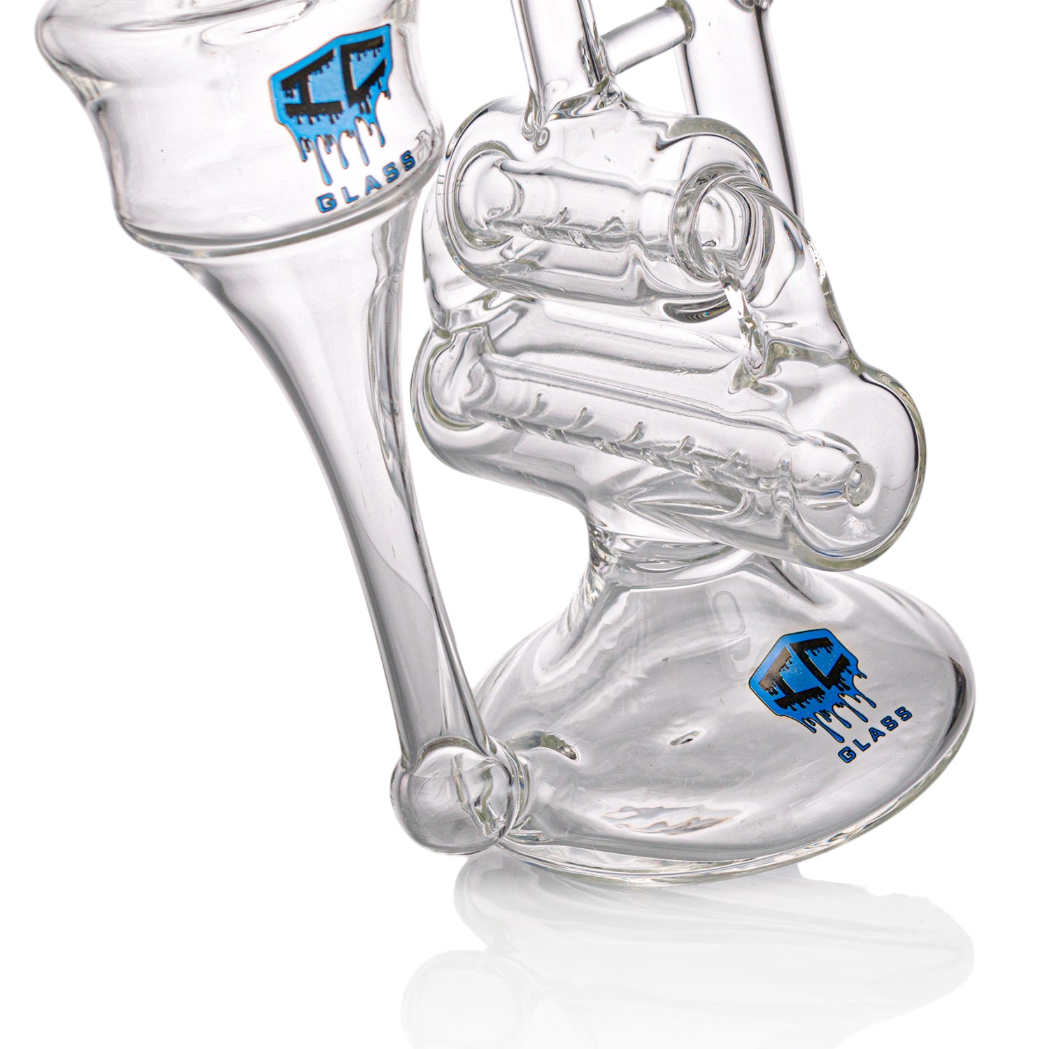 IC Glass Double Chamber with Conical Recycler – Premium Glass Water Pipe (ICRE1044)