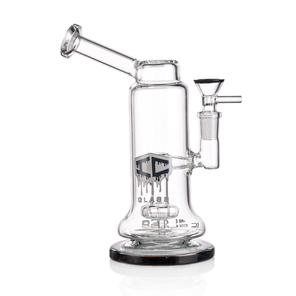 IC GLASS 8" Rig with Matric Perc | Colored Base & Matching Bowl Piece | ICRI1050 | Wholesale Glass Water Pipe