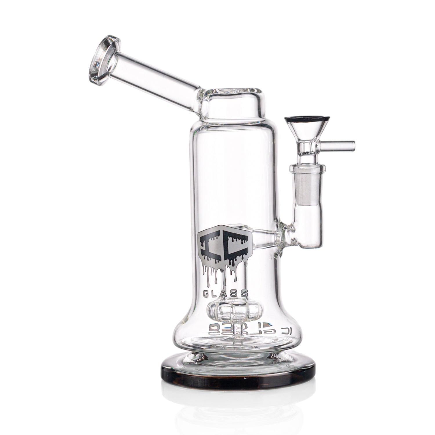 IC GLASS 8" Rig with Matric Perc | Colored Base & Matching Bowl Piece | ICRI1050 | Wholesale Glass Water Pipe