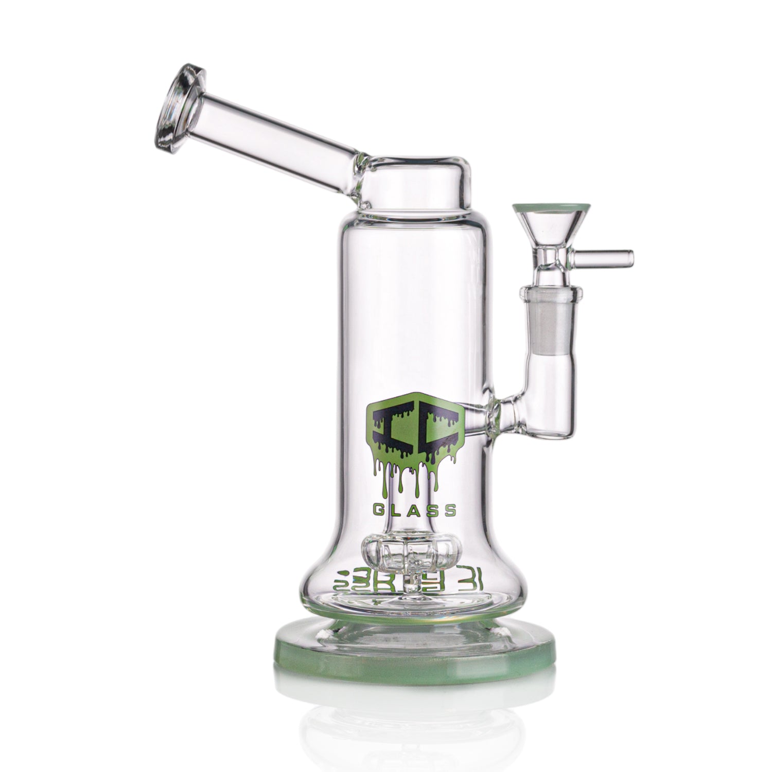 IC GLASS 8" Rig with Matric Perc | Colored Base & Matching Bowl Piece | ICRI1050 | Wholesale Glass Water Pipe