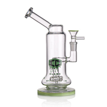 IC GLASS 8" Rig with Matric Perc | Colored Base & Matching Bowl Piece | ICRI1050 | Wholesale Glass Water Pipe