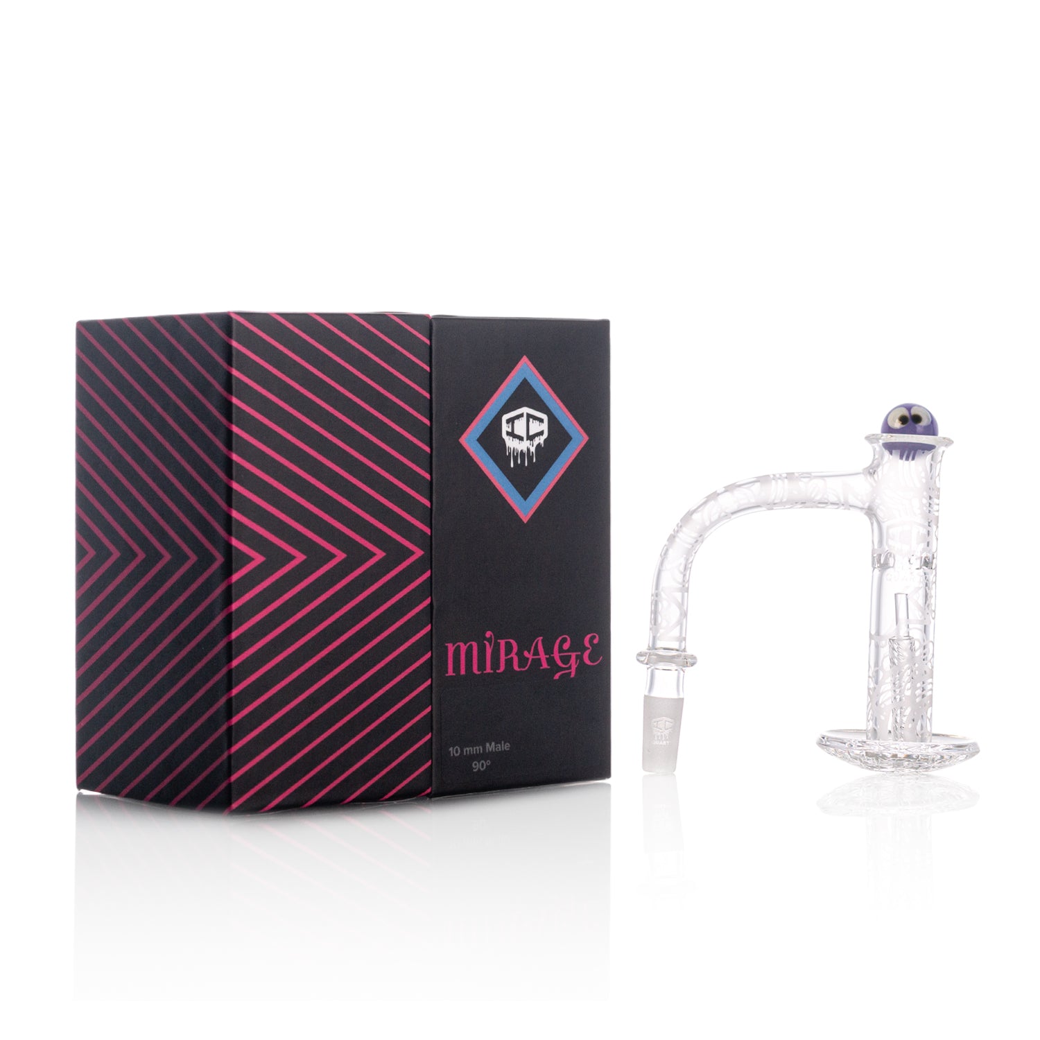 IC Quartz - Mirage | 10mm 90D Banger | Fully frosted Banger| Includes Carb Cap, Terp balls | 5 Colors