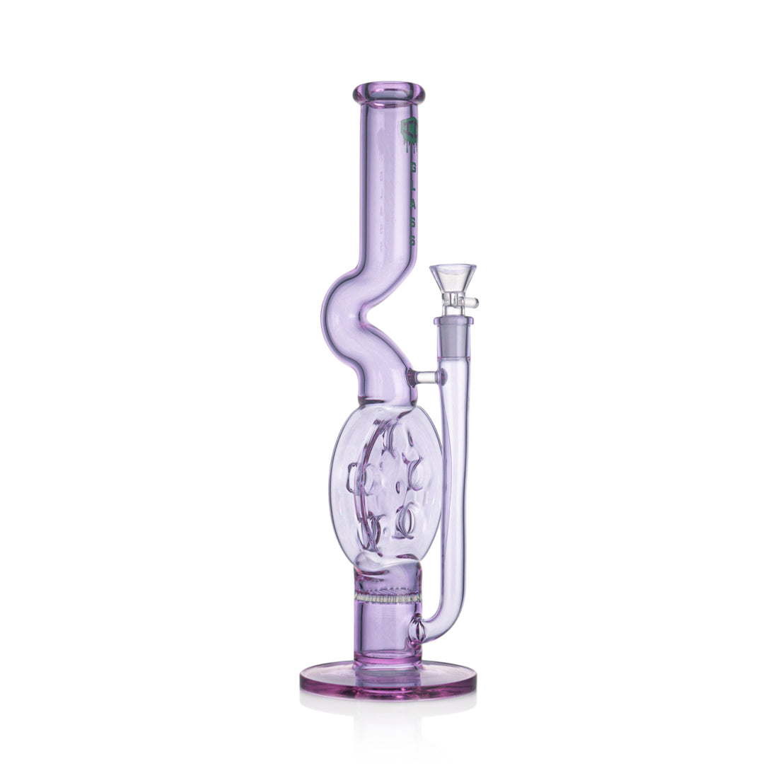 IC Glass 13" Swiss Perc & Honeycomb Recycler Straight Shooter with Bowl