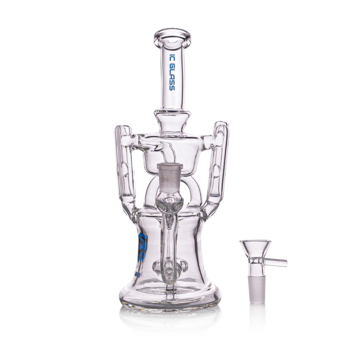 IC Glass Premium Design Recycler Bong with Matrix Perc – High-Quality Glass Water Pipe wholesale distributor (ICRE72)