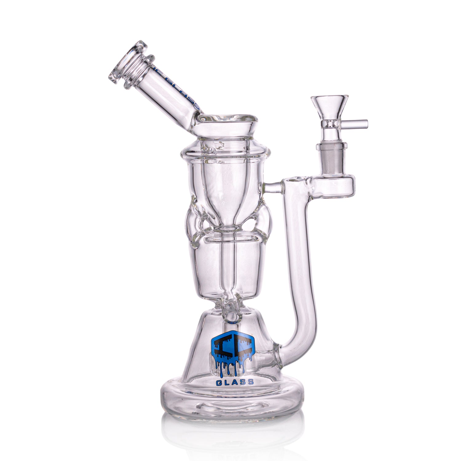 IC GLASS Premium Design Recycler with Drain Function & Matric Perc | ICRE1062 | Wholesale Glass Water Pipe Main image
