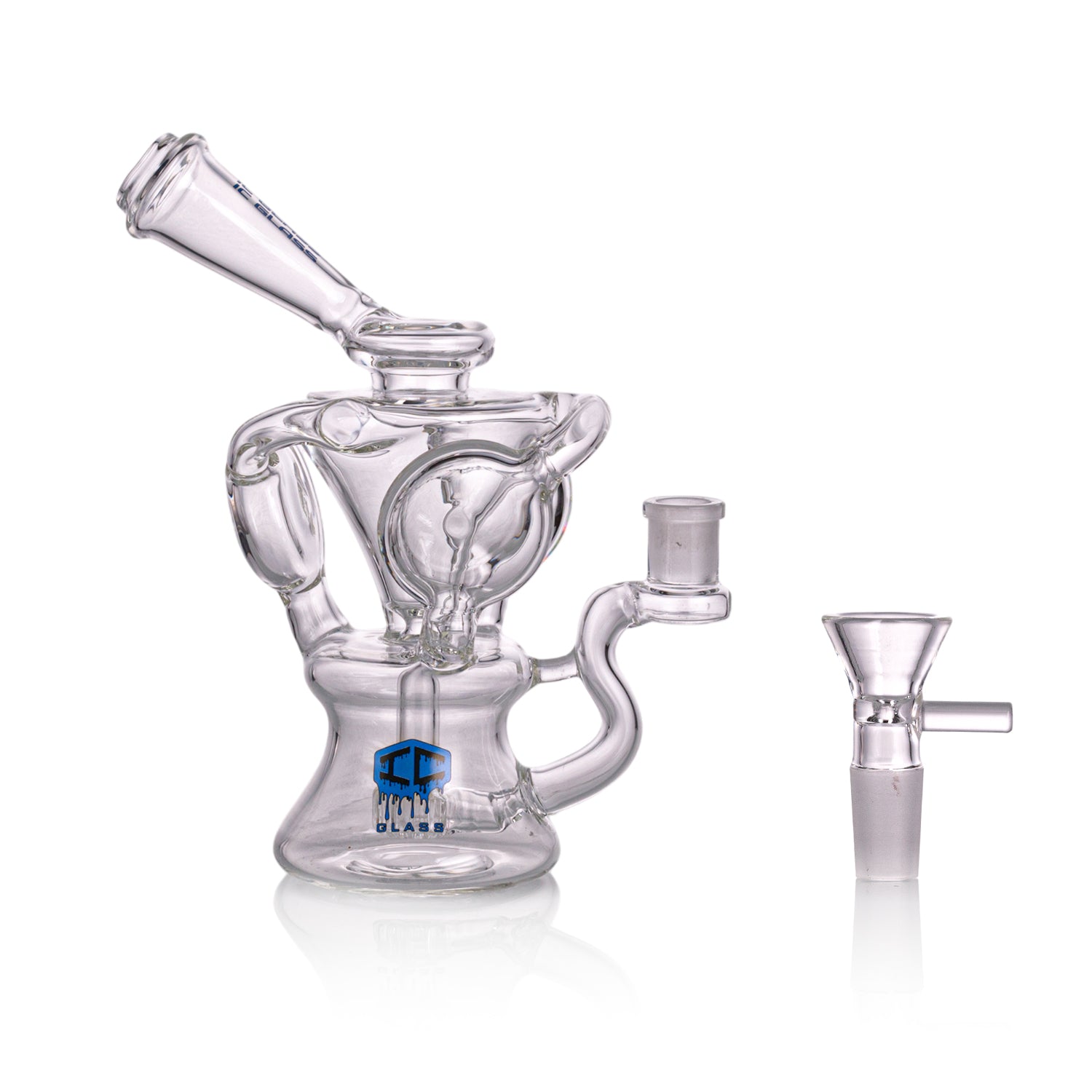 IC Glass Wholesale Premium Recycler Bong  – High-Quality Glass Water Pipe (ICRE1070)
