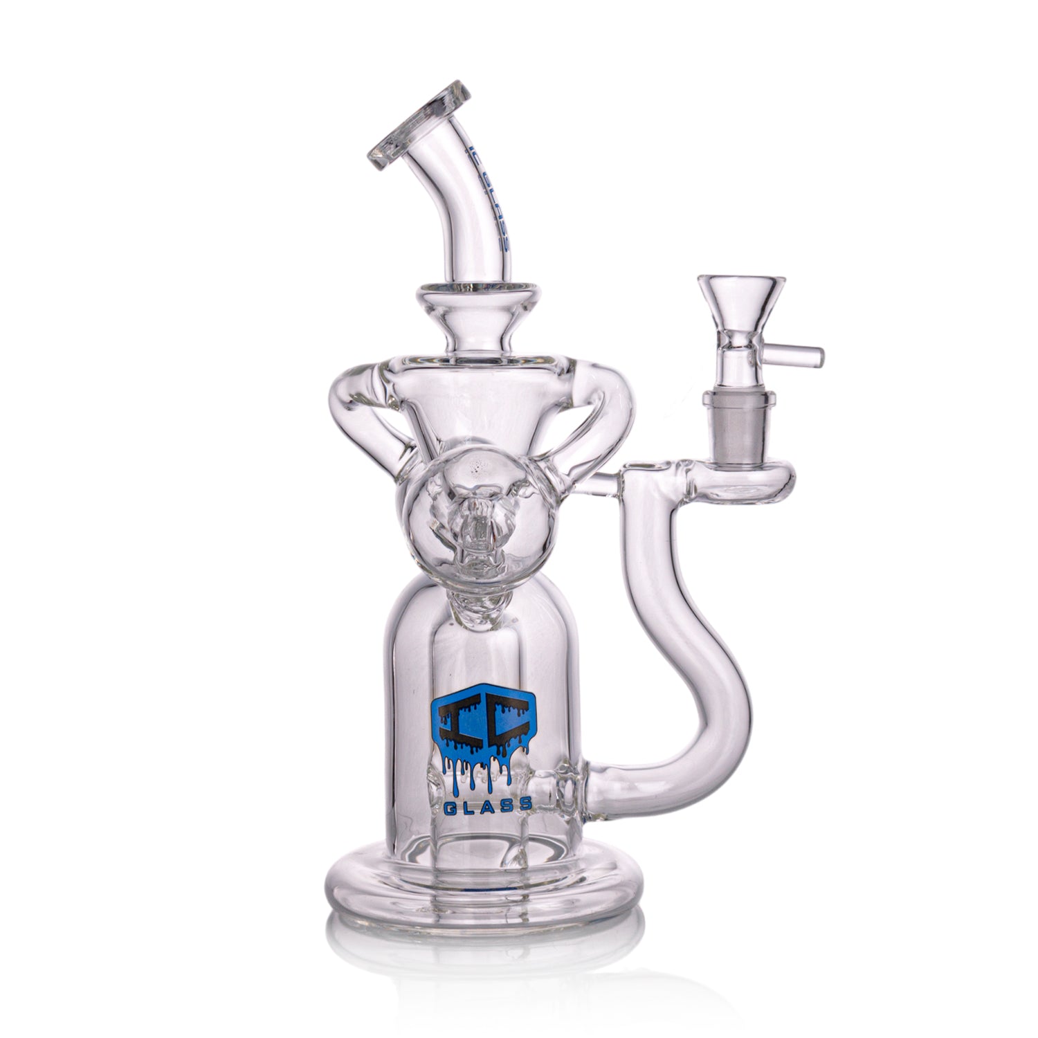 IC GLASS Premium Design Recycler with Side Percs | ICRE1068 | Wholesale Glass Water Pipe Main image